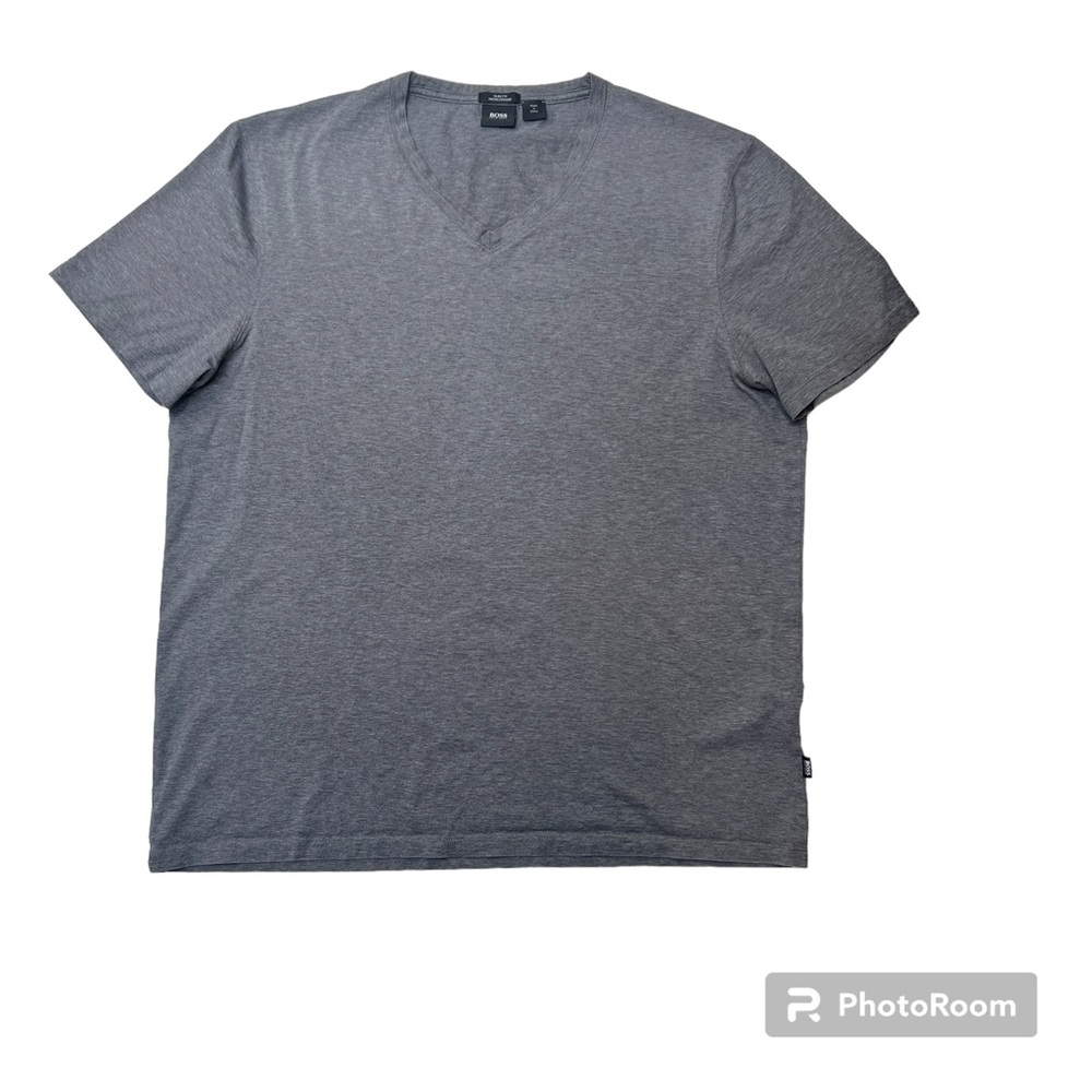 Boss Hugo Boss Slim Fit Mercerised gray 100% cotton V- neck Shirt.